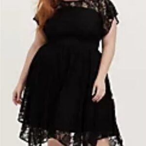 Torrid black lace handkerchief plus size dress 14/16